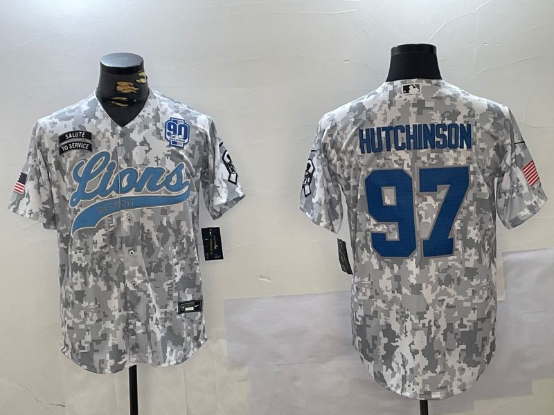 Men Detroit Lions #97 Hutchinson Nike Arctic Camo 2024 Salute to Service Limited NFL Jersey style 4